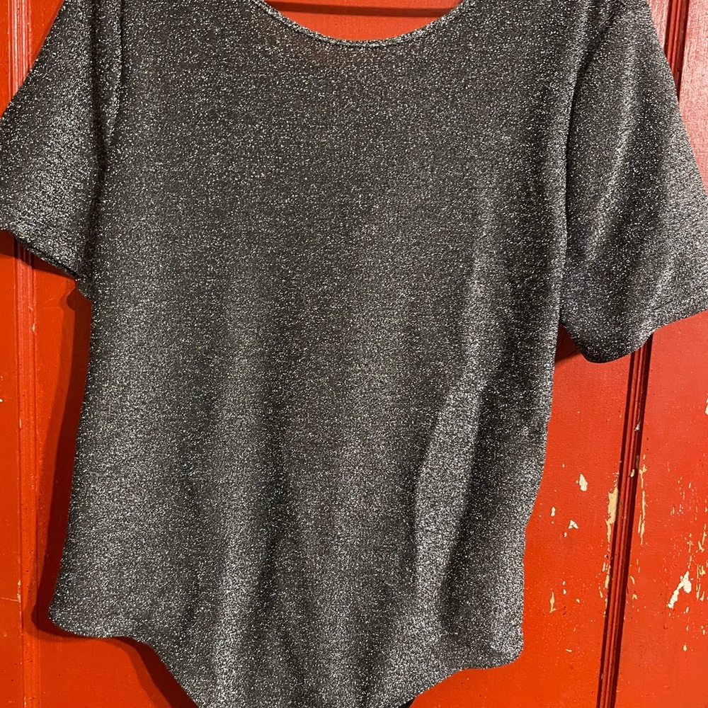 Women's Shimmering Silver Top